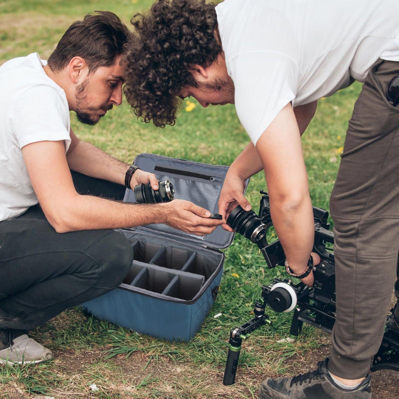 Koolertron Dslr Camera Insert Bag Purse Universal Liner Lens Pouch Partition Protective Cover Waterproof Sleeve for Cannon/Nikon/Sony (Blue) - Image 2